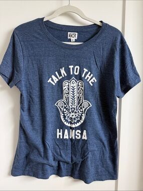 Sub_Urban Riot Blue 'Talk to the Hamsa' Graphic Tee